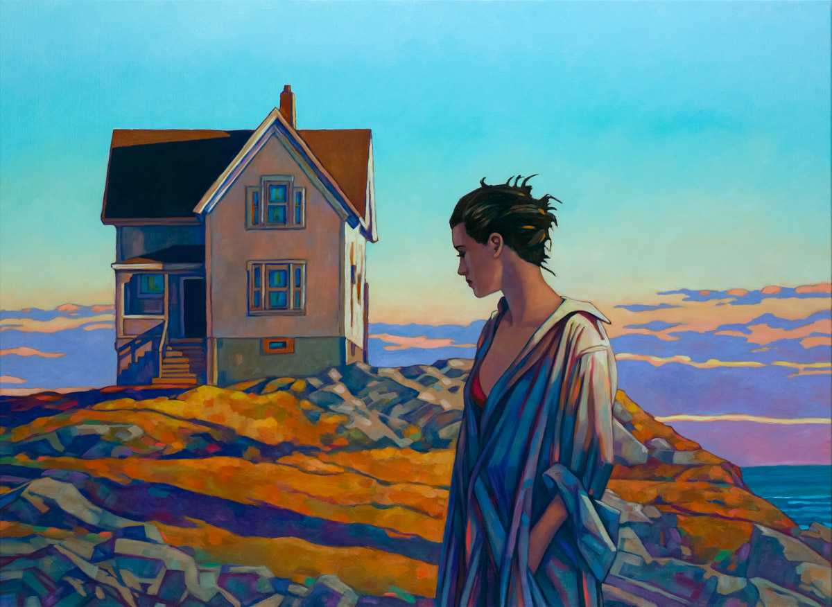 ∏Miles Hyman - Amagansett Sound_Peinture Ö l'huile sur lin_100x73cm-2024 - Courtesy Galerie Martel